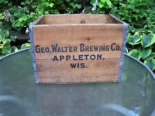 ANTIQUE GEO. WALTER BREWING CO. BEER CRATE ~ APPLETON WIS. 1903 - 1972  NICE  picture
