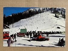 Postcard Stevens Pass Highway Washington Snow Skiers Big Chief Mountain Vtg PC picture