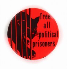Blank Panther Party 1969 Huey Newton Button Free All Political Prisoners P1728 picture