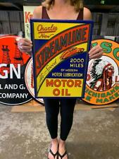 Antique Vintage Old Style Sign Streamline Motor Oil Made in USA picture