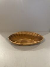 Vintage Appetizer Plate/ Bowl Monkey Pod Monkeypod Clam / Scallop Shell Wood picture