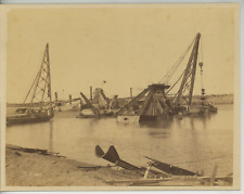 Arnoux Hippolyte, Egypt, Suez Canal, Dredge Disassembly Vintage Album picture