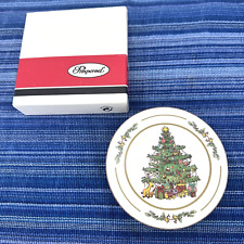 Vintage Pimpernel WHITE CHRISTMAS Cork Back COASTERS Set of 6 England IN BOX picture