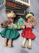 x2 Vintage Handmade Mexican Latin Dolls Girls Amazing Attention To Detail  picture
