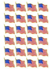 24 Pack American Flag Lapel Pins Waving Flag Enamel Pins US Patriotic Badge picture