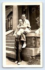 Loving Embrace Hug Men Gay Interest Street Snapshot Photograph c.1940 2