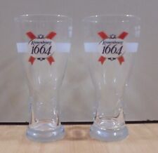 KRONENBOURG 1664 BLANC BEER ADVERTISIGN SET OF TWO HALF PINT GLASSES picture