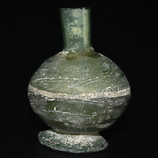 Genuine Ancient Roman Glass Bottle with Iridescent Patina C. 1st Century AD picture