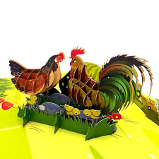 Pop Up Greeting Card - 3D Pop-Up Adorable Chicken Family picture
