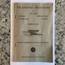 Vintage 1951 Illinois Telephone Co Directory Advertising Mt Olive Coffeen IL picture