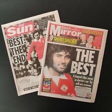 GEORGE BEST Death - 2 x UK Newspapers 25 Nov 2005 (The Sun & The Mirror) picture