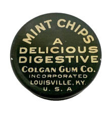 Vintage Early 1900's Colgan Mint Chips Tin - The Gum That's Round Delicious picture