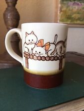 Antique Vintage Otagiri Kittens with Bows Mug Cup Brown Coffee Tea picture