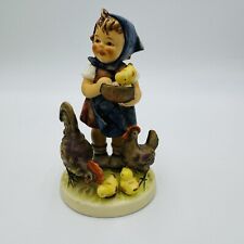 Hummel Goebel West Germany Little Girl with Chickens Feeding Time 199/0 Figurine picture