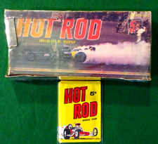 1965 VINTAGE HOT ROD DONRUSS EMPTY DISPLAY BOX + 1 SEALED WAX PACK WITH CARDS picture