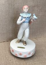 Vintage Otagiri Hand Painted Jester Bring In The Clowns Rotating Music Box picture