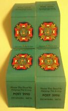 Matchbook Cover VFW Escanaba MI Post 2998 Unused Lot of 4 picture