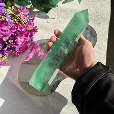 1.06kg Huge Green Fluorite Natural Crystal Tower Home Decor picture