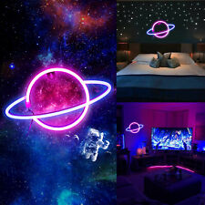 LED Planet Neon Sign Night Light Wall Art Bedroom Bar Decor Waterproof Lamp USB picture