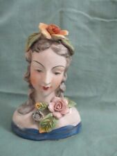 Vintage ceramic lady head/bust  - flowers picture