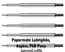 5 Black Medium Ballpoint Refill for Paper mate Lubriglide, Aspire, PhD Pen picture