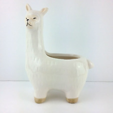 White Llama Decorative Planter Ceramic Botanical Garden Container Footed picture