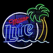 New Miller Lite Palm Tree Beer Bar Man Cave Neon Light Sign 17