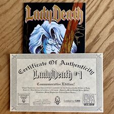 Lady Death Commemorative #1 1994 Chaos 3x Signed Hughes Polido Jensen Ltd 5000 picture