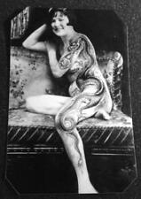 Unique Bizarre Odd Interesting Vintage Tattooed Lady I tintype C1202RP picture