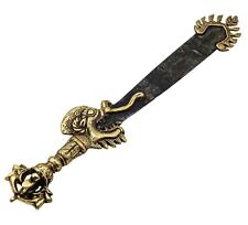 Tibetan Fire Sword of Manjushri Iron Brass Buddhist Ritual Nepal Antiqued Finish picture