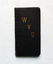 WVU 1915 Student Handbook Leather Pocket Guide Vintage West Virginia University picture
