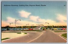 Daytona Beach, Florida - Seabreeze Causeway - Looking East - Vintage Postcard picture
