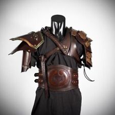 Halloween Medieval Viking Leather Steampunk Pauldron W Corset Belt Larp picture