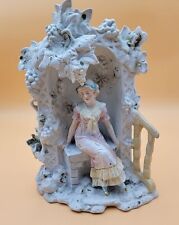 Antique Unger & Schneider Co German Porcelain Bisque Figure Seated Lady 1870-80 picture