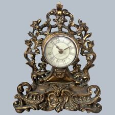 Vintage Antique Gold Color Mantel Clock Baroque Style Antique look Quartz clock picture