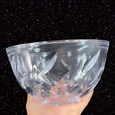 Vintage Sasaki Clear Crystal Glass Bowl Large Thick And Heavy Geometric Cut Bowl picture