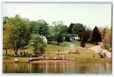 South Kent Connecticut Postcard South Kent School Picnic Field Pond 1960 Vintage picture