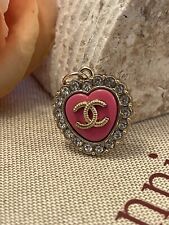 Vintage Chanel Pink and Rhinestone Designer Charm Replacement Buttons picture
