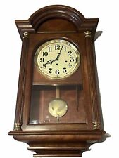 Howard Miller #612-670 Cherry Triple Chime Wall Clock IMMACULATE CONDITION picture