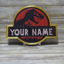 3D Printed Jurassic Park Wall Sign: Custom Dinosaur Theme Decor picture