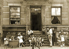 1935 -1939 Harlem Tenement in Summer NY Vintage Old Photo 8.5