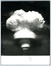 China, Atomic explosion in the atmosphere vintage silver print.  Silver Print picture