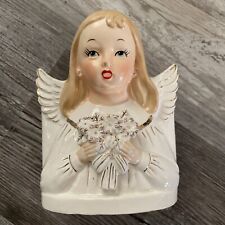 Vintage Grantcrest Japan Rare Angel Head Vase… MCM… Beautiful picture