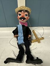 Vtg Mexican Folk Art String Puppet Marionette Bandito Gunslinger Man w/Sombrero picture