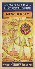 Original 1937 SUNOCO OIL Road Map NEW JERSEY Rand McNally Eastern Pennsylvania picture