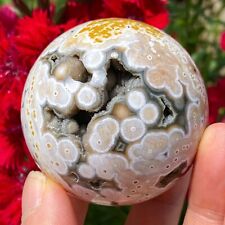 219g Rare Natural Ocean Jasper Sphere Quartz Crystal Ball Reiki Stone Healing picture