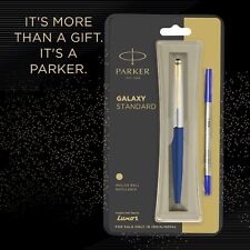 1PC, PARKER GALAXY STANDARD GOLD TRIM ROLLER BALL PEN,BLUE BODY (FREE SHIPPING) picture