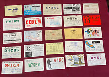 Lot (25) Different Vintage Ham Amateur Radio Call Cards Exotic QSL Postcards picture