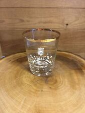 Vintage Walker's Deluxe Bourbon Gold Rim Rocks Glass Excellent Condition picture
