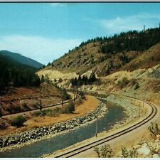 c1960s West of Missula MT Highway 10 US Hwy Route Railway Train Track Curve A224 picture